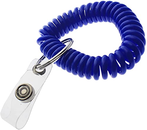 Porte-clés spirale bleu roi pour le sport et le travail - Lot de 25 pièces