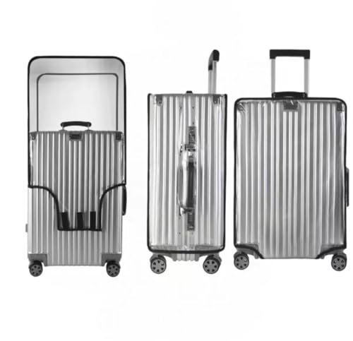 Image of HomeCloud Trolley Bag Cover /Suitcase Protector | Zippered Clear PVC Luggage Cover | Waterproof & Dustproof Storage & Travel Protection (Transparent, 20 /24 /28 inch,Pack of 3)