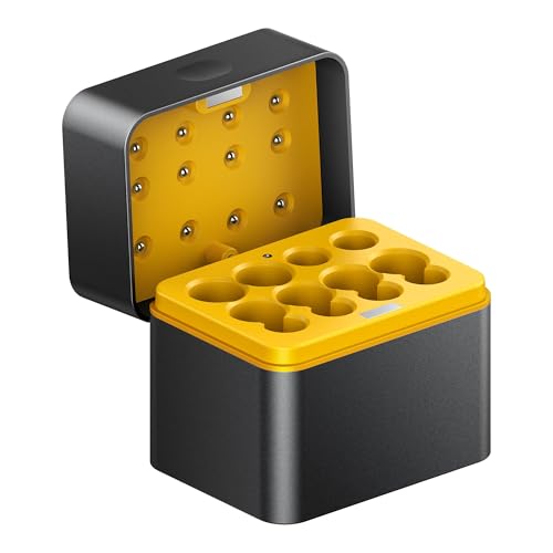 Flintronic Lithium Batterie Ricaricabili, Ricarica Rapida 5V 3A, con Indicatore LED Intelligente, Caricabatteria a 12 slot, per Batterie Ricaricabili AA/AAA, Può Contenere Fino a 8 Batterie in Carica