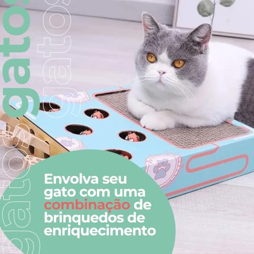 Brinquedo Interativo De Caça Com Arranhador Para Gatos 3 em 1