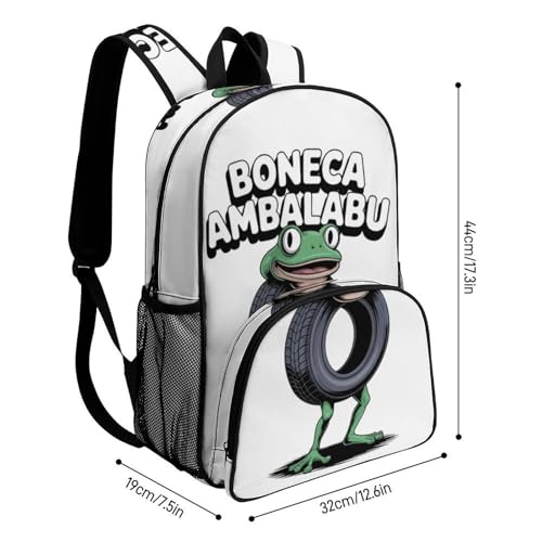 Boneca-ambalabu Merch Large Travel Backpack Italian-Brainrot Meme Waterproof Lightweight Daypack White 44x32x19cm2