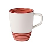Rote Farbe als Blickfang, Bildet mit Untertasse ein Duo, Henkel liegt perfekt in der Hand, Passt unter Kaffeeautomaten, die Höhe von 10, 6 cm erlauben