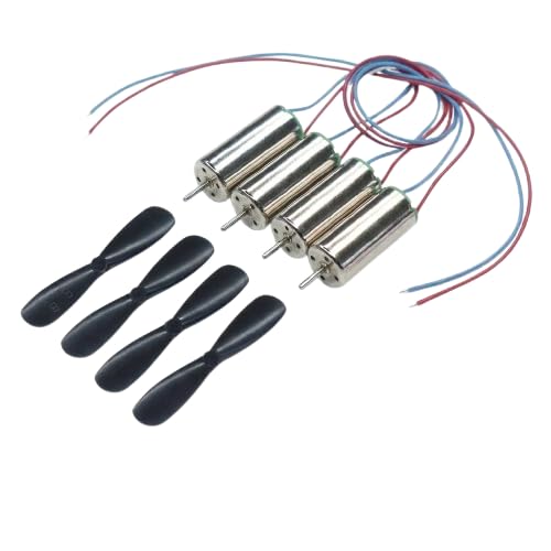 Image of 7x16 Coreless DC Drone Motor with Propeller Set - High Speed 3.7V Micro Motor for Mini Quadcopter, DIY RC Drone Replacement Kit (4 Motors + 4 Propellers)