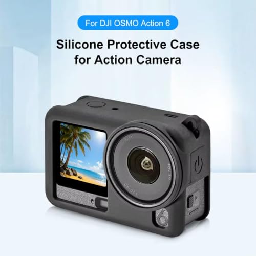 Image of Yantralay Silicone Protective Case for D JI Os mo Action 6 | Soft Shockproof Cover with Lens Cap & Anti-Lost Lanyard | Action Camera Accessories