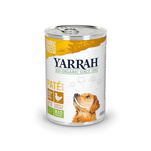 YARRAH Bio Hundefutter Pate Huhn, Spirulina, Seetang 400 g, 12er Pack (12 x 400 g)