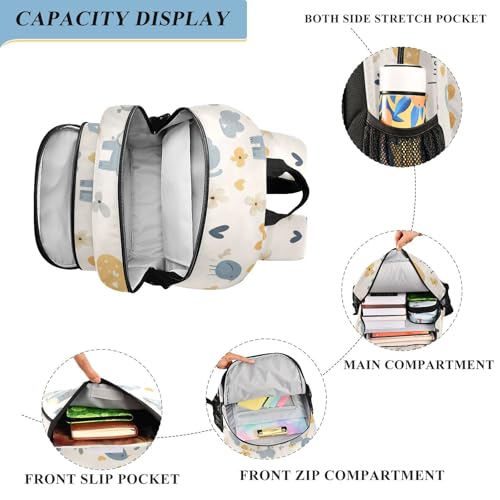 personalized backpack for kids 8-12： casual bookbag for kids in assorted colors - blue elephant cartoon cute4