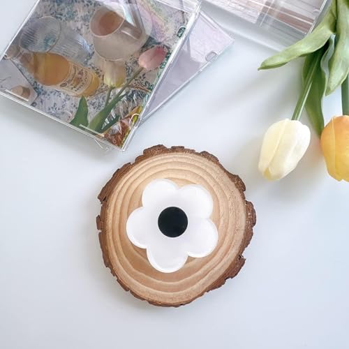 スマホグリップ マグネット 韓国 マグセーフ対応 magsafe対応 スマホリング リング スタンド落下防止 携帯リング 花 フラワー カラフル かわいい onlyou (ホワイト)