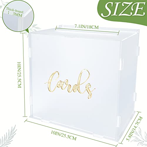 Ourwarm Frosted Acrylic Wedding Card Box With String Light, Large Gift Card Box For Wedding Reception, Diy Wedding Envelope Money Memory Box For Party Graduation Birthday Baby Shower Decorations（10X10X5.8 Inches） #TOP2