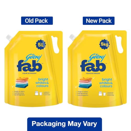 Image of Godrej Fab Liquid Detergent Refill Pouch for Machine & Hand Wash - 5L /5kg