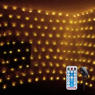 CORST Christmas Net Lights Outdoor Solar Garden Tree Lights 3.6 x 1.5M Outside Mesh Lights Solar Powerd Bushes Net Lights Waterproof with 8 Modes Timer for Gazebo Yard Xmas Decor(Warm White)