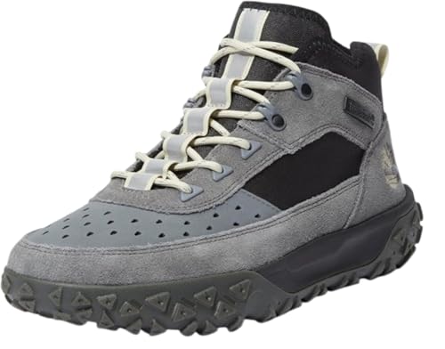 Timberland Timberland Men's GreenStride Motion 6 Mid Lace Up Sneaker Boot, Medium Grey/Black, 10.5 M US
