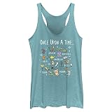 Disney womens Disney Princess Once Upon a Time Tri-blend Racerback Layering Tank T Shirt, Tahiti Blu