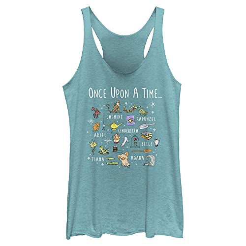 Disney Womens Disney Princess Once Upon A Time Tri-Blend Racerback Layering Tank T Shirt, Tahiti Blue, Xx-Large Us #TOP5