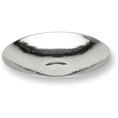 Boho Deko Schale Silber - Aluminium Tablett 54cm Für Tischdekoration