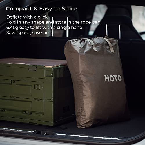 Hoto Queen Air Mattress With Fast Inflating Pump, Detachable Pump, Double Sleeping Pad & Pillow, Extra Wide & Ultra-Thick, Usb-C Charging, Durable & Portable, For Camping, Backpacking, Travel, Home #TOP4