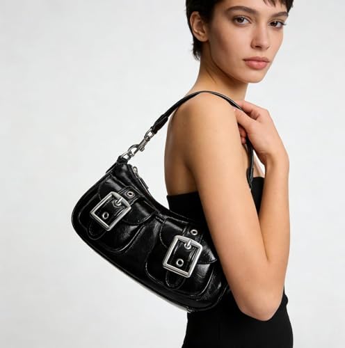 Image of Shoulder Bag for Women Y2k Purse Leather Hobo Tote Handbag Trendy Going Out Purse Crossbody Everyday Purse