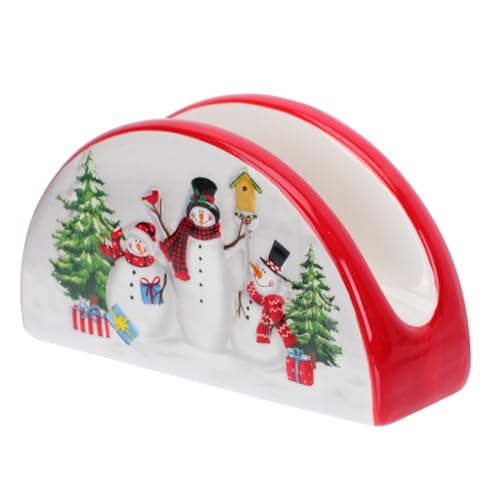 Cabilock Servilletero Cerámico De Navidad Con Diseño Nórdico Para Mesa De Cocina Y Restaurante Porta Servilletas Decorativo Con Motivo Navideño Ideal Para Uso Diario Y Reuniones Festivas