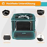DAISTERN Hundekorb Fahrrad Vorne bis 3KG, Hundefahrradkorb mit Montagehalter Φ53mm, Rucksack Schultertasche Autositz mit Atmungsaktives Netzfenster, wasserdichtes Sitzkissen für kleine Hunde