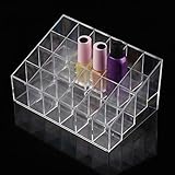 Fydun Lippenstift Organizer 24 Grids Case Display Rack Transparent Lippenstifthalter Display Stand Nagellack Make-up Aufbewahrungsbox Sicher und Geruchsneutral