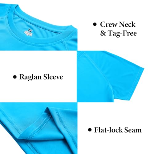 Men's Short Sleeve T Shirt Lightweight Moisture Wicking Performance Soft Touch Breathable Athletic Shirts(Blue,3XL) - Thumbnail 4