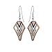 Copper Reflections Boucles d'oreilles artisanales en cuivre en forme de cerf-volant avec cerf-volant bleu en forme et en forme de diamant Art déco inspiré des bijoux autochtones du sud-ouest.