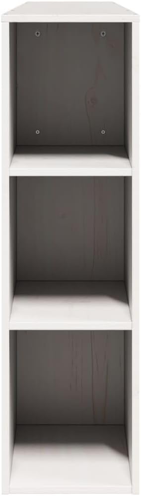 Samping view of the headboard showing the internal storage shelves.