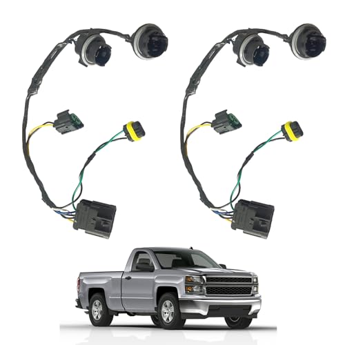 15841609 645-745 Headlight Wiring Harness Compatible with 2008 2009 2010 2011 2012 2013 2014 Silverado 1500 2500HD 3500HD Front Lamp Socket Wire Headlamp Harness Replace OEM 25962806 (2PCS)