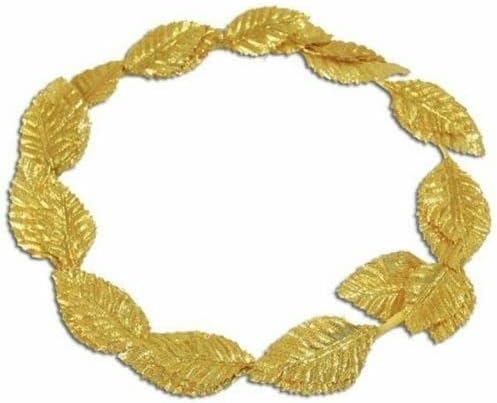 jokeshop Gold Roman Laurel Wreath Golden Leaf Crown Headdress Roman Greek Vine Headband Toga Headwear