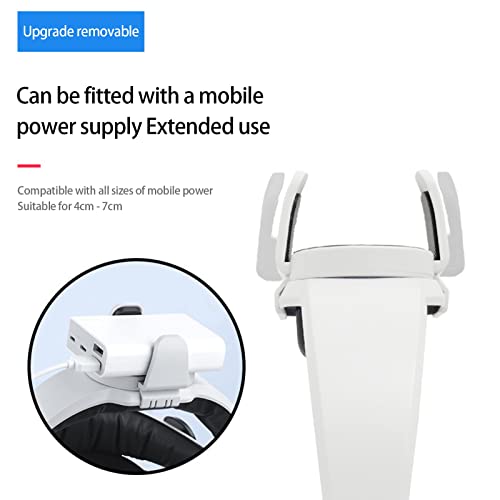Linashi Power Bank Bracket With Power Clip For Pico 4, Ergonomic Head Wear Bracket Accessories, Decompression Weight Reduction Breathable Vr Headset Bracket White #TOP3