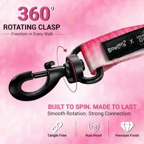 Image of Bowlers Everyday Dog Leash | GULABO Poly Pet Leash with Stickers | Durable Dog Walking Lead with Strong Metal Hook | Comfortable Grip for Small, Medium & Large Dogs