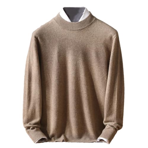 Wjnvfioo Merino Wool Sweater Men's Half High Collar Casual Solid Color Basic Base Cashmere Sweater