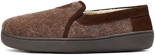 ARIAT Men's Lincoln Wool & Suede Warm Soft Comfortable Indoor Outdoor Slippers with Sherpa Lining & TPR Soles, Brown, 9 | Image 1