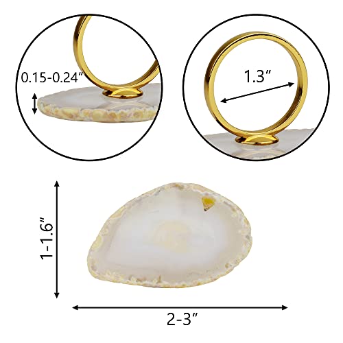 White Napkin Rings Set Of 4 Natural Agate Napkin Ring Gold Napkin Ring Dinner Table Decor For Home Parties Kitchen Christmas Holiday Wedding Unique Gift For #TOP1