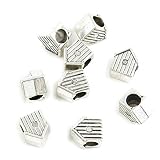 60 abalorios chapados en plata envejecida para hacer joyas, suministros para manualidades, cuentas sueltas U4HP7R