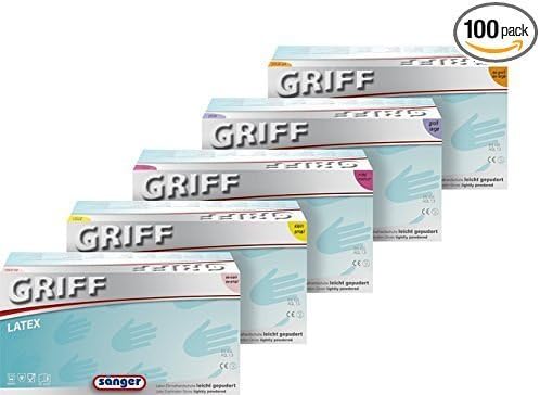 Griff Classic Powdered Latex Examination Gloves - Pack of 100 (M)