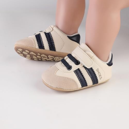 Image of Baby Boys Girls Sneakers Toddler Non-Slip Soft Rubber Sole First Walking Shoes Infant Newborn Crib Dress Shoes