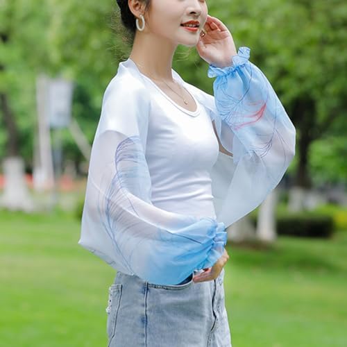 Xunger Women's Ice Silk Cooling Sunproof Shawl UV Blocking Lightweight Breathable Sleeve Cover Summer Arm Protection3