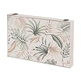 LOLAhome Tapa Contador luz o Cuadro eléctrico de Hojas de Madera MDF Beige y Verde de 46x6x31 cm