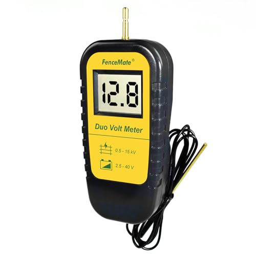 FenceMate Digital Zaun- und Akku/Batterie-Prüfer zum Prüfen der Spannung von Elektrozaun Weidezaungerät 0 5-15 kV und Batteriespannung 2 5-40 V Elektrozaun Prüfgerät zum Aufspüren von Zaunleitungsfeh
