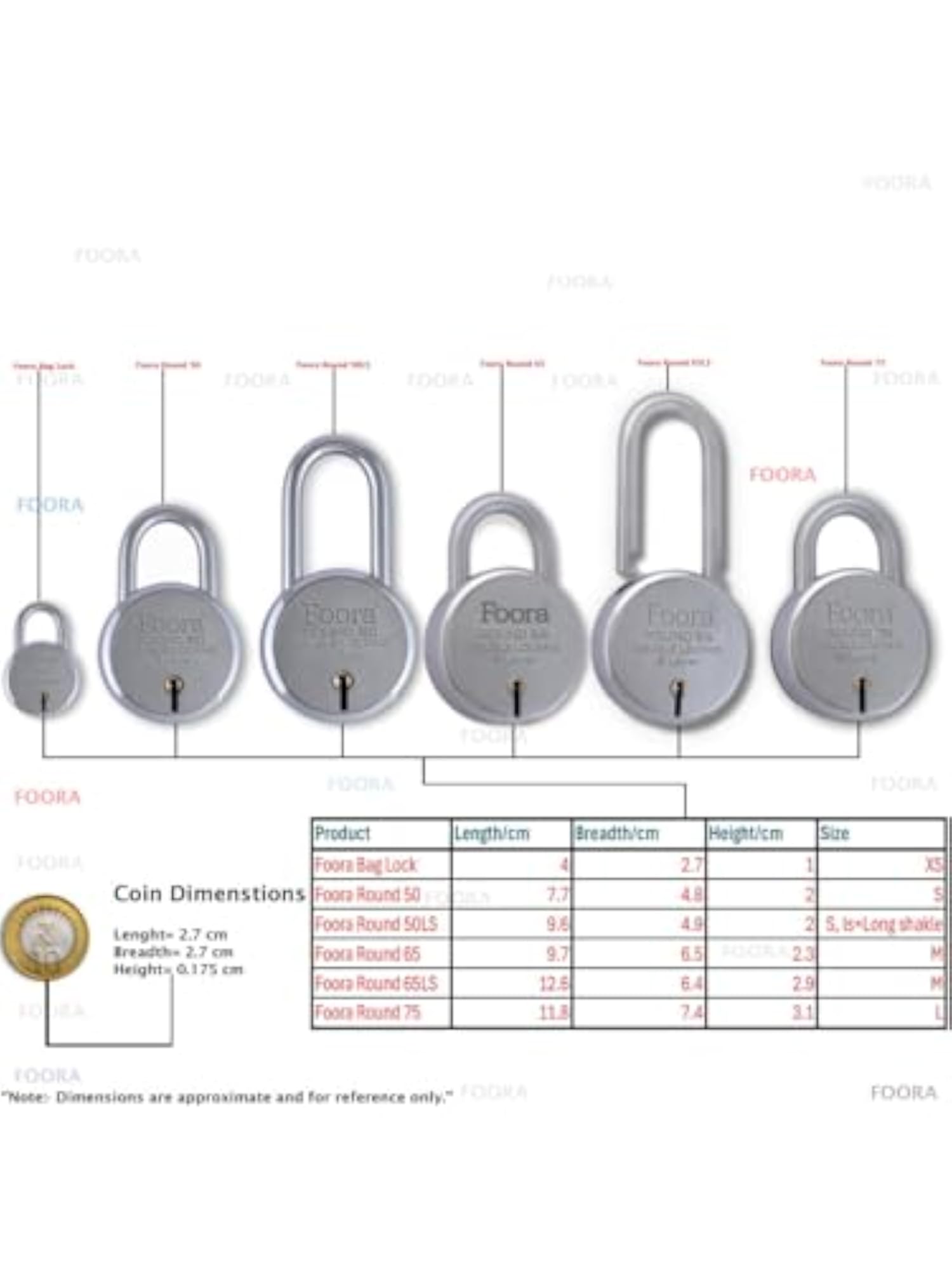 65mm Long Shackle Padlock with 5 Keys