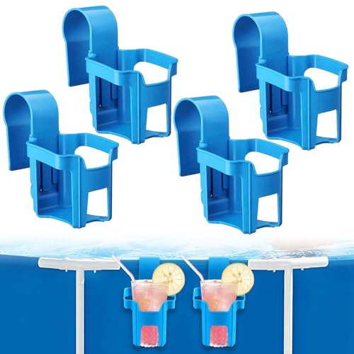 KQWVZ Pool Getränkehalter, 4 Kunststoff Getränkehalter Poolrand, Wasserbecher Hängehalter für Schwimmbecken, Poolside Dosenhalter für Abstellen von Getränken und Kleinen Gegenständen am Beckenrand