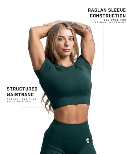 Image of Gymreapers Short Sleeve Workout Tops for Women - Crop Tops for Women Tee - Yoga Athletic Tops for Running, Gym, & Training