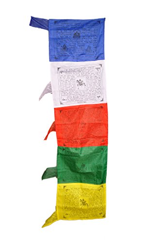 Dharma Store  50 Banderas de oración tibetanas, banderas de plegaria budista, para aumentar la fortuna, la felicidad, la longevidad y la prosperidad, Traditional Vertical