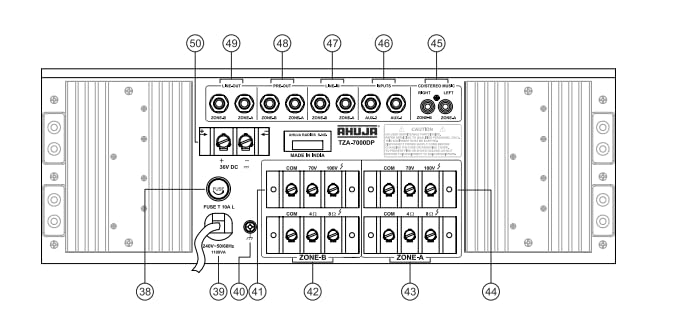 Image of Ahuja TZA-7000DP 700-Watt PA Mixer Amplifier with Built-in Digital Player - 2-Zone Audio System for Professional Sound Reinforcement and Versatile Use (2)