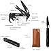 ROCKTOL Multitool Gen-R Lite, Retro Black EDC Pocket Knife VG10 Blade, Compact 15-in-1 Multi-tool with Screwdriver, Large Scissors, Glass Breaker, Leather Sheath, Lightweight for Hiking, Camping