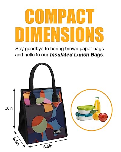 Fmeida Insulated Lunch Bags Small Cool Bag Lunch Box for Adults Women Men Kids Thermal Lunch Tote Bags for Work School Office (Polka Dots) - Image 3