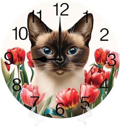 Miniatura 9 de Reloj de pared con estampado de leopardo y guepardo, reloj analógico de cuarzo silencioso sin tictac, reloj náutico retro de madera con números