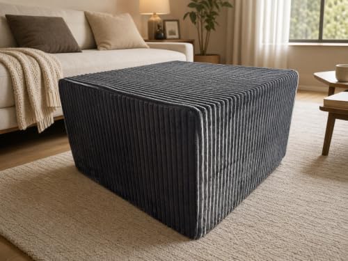 FUTUREHOPE 30D Elastic Foam Ottoman, Cloud-Like Comfort Corduroy Ottoman for Cloud Sectional Boneless Couches Living Room, Memory Foam Compressed Spineless Foot Rest for Bedroom Apartment