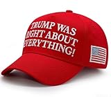 Baseball Hat Compatible with Trump Hats Trump was Right About Everything Hat Flag, Red Color
