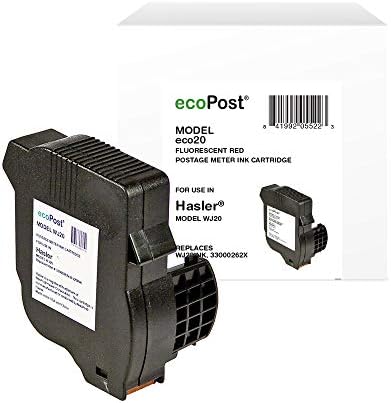 ecoPost ECO20 Compatible Red Ink Cartridge Replacement for Hasler Postage Meter WJ20INK/33000262X (Red)